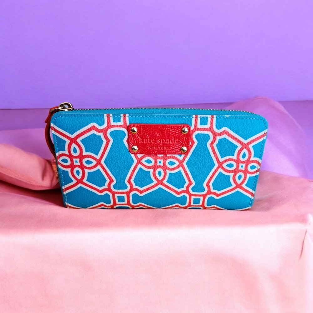 Kate Spade Neda Moroccan Market Turqoise Wallet/ Clutch Like New